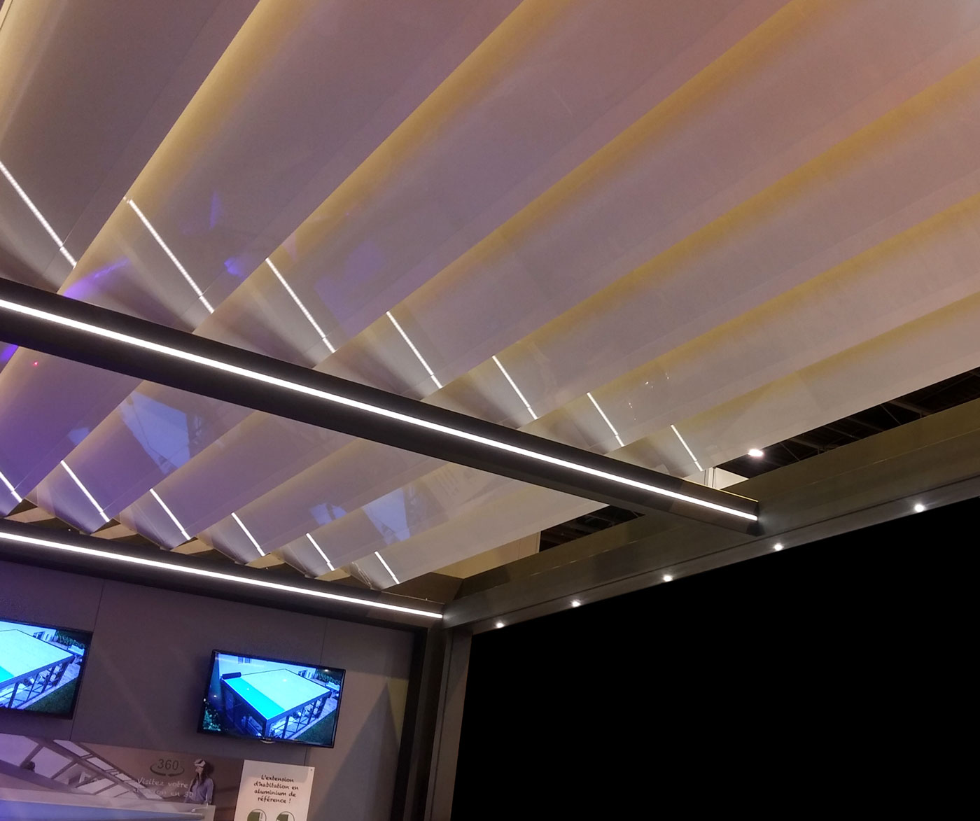 Illuminazione integrata pergola biotermica A301 Open Adarte Outdoor Format